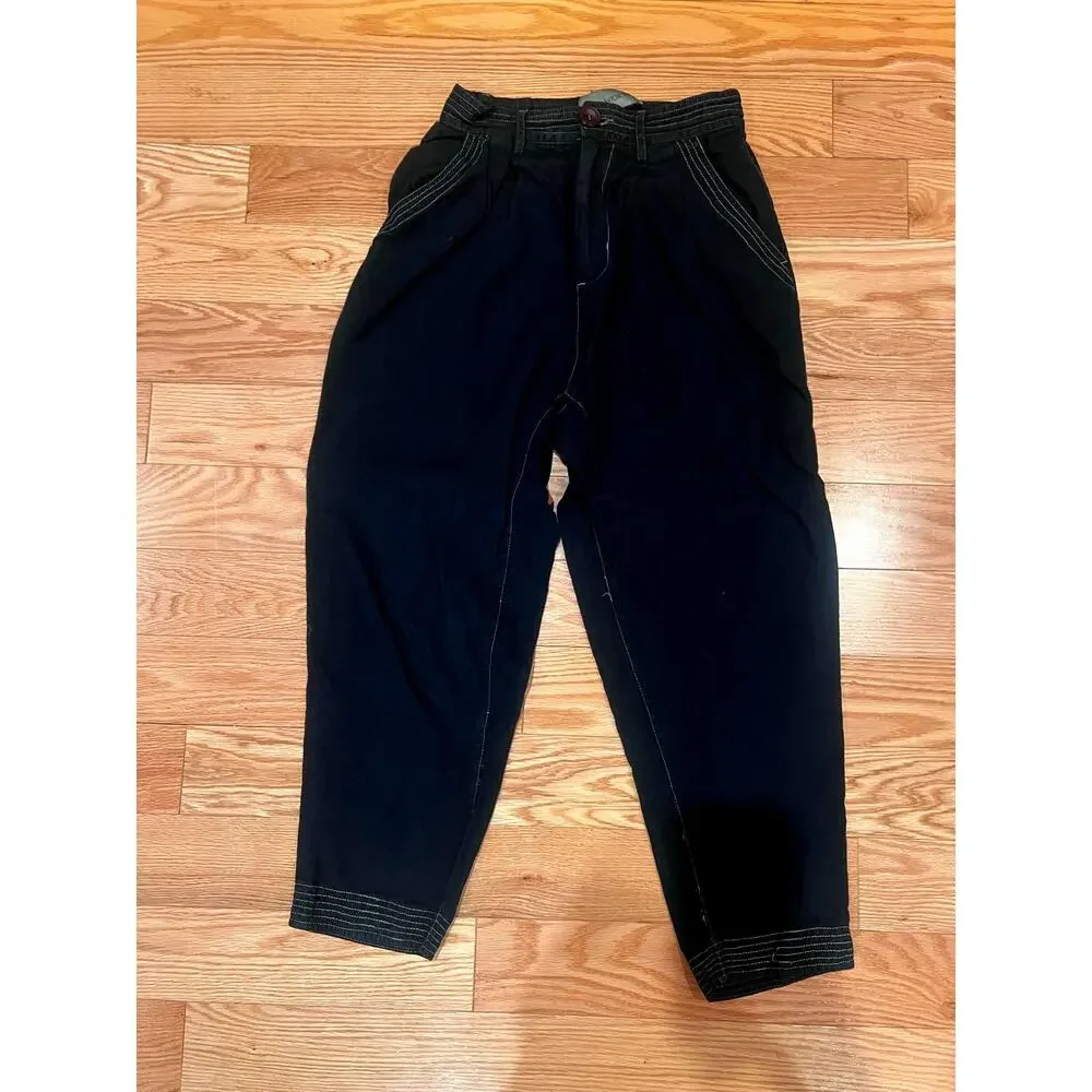 100% Linen Pants Rachel Antonoff Dark Green 2 - Part of a Set (Sold Separately) - Picture 2 of 8